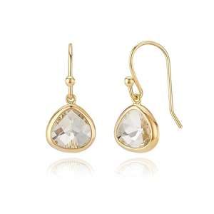 Gold-Plated Crystal Glass Earrings